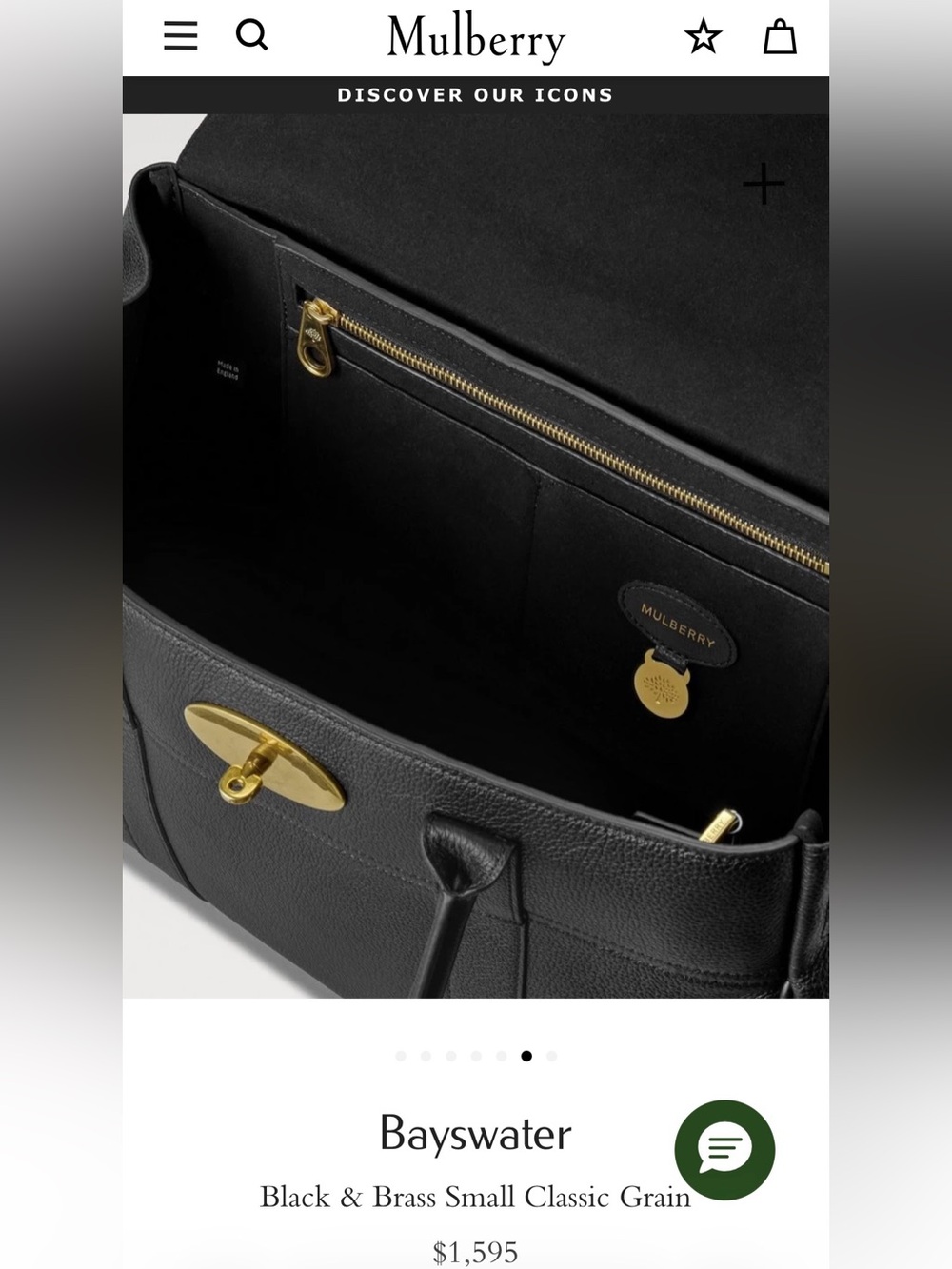 Mulberry Black Pebbled Leather Men's Backpack with Gold Hardware - Picture 3 of 5